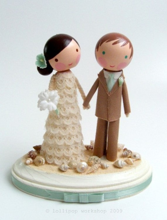 custom beach wedding cake topper