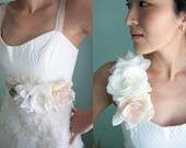 Bridal belt, dress flowers, necklace, strap embellishment, hair piece