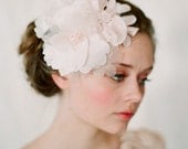 Blush bridal hair flowers, silk - Blush cluster head piece - Style 125 - Made to Order