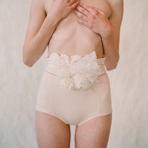 Bridal silk flower belt - Soft and light - Style 138 - Made to Order