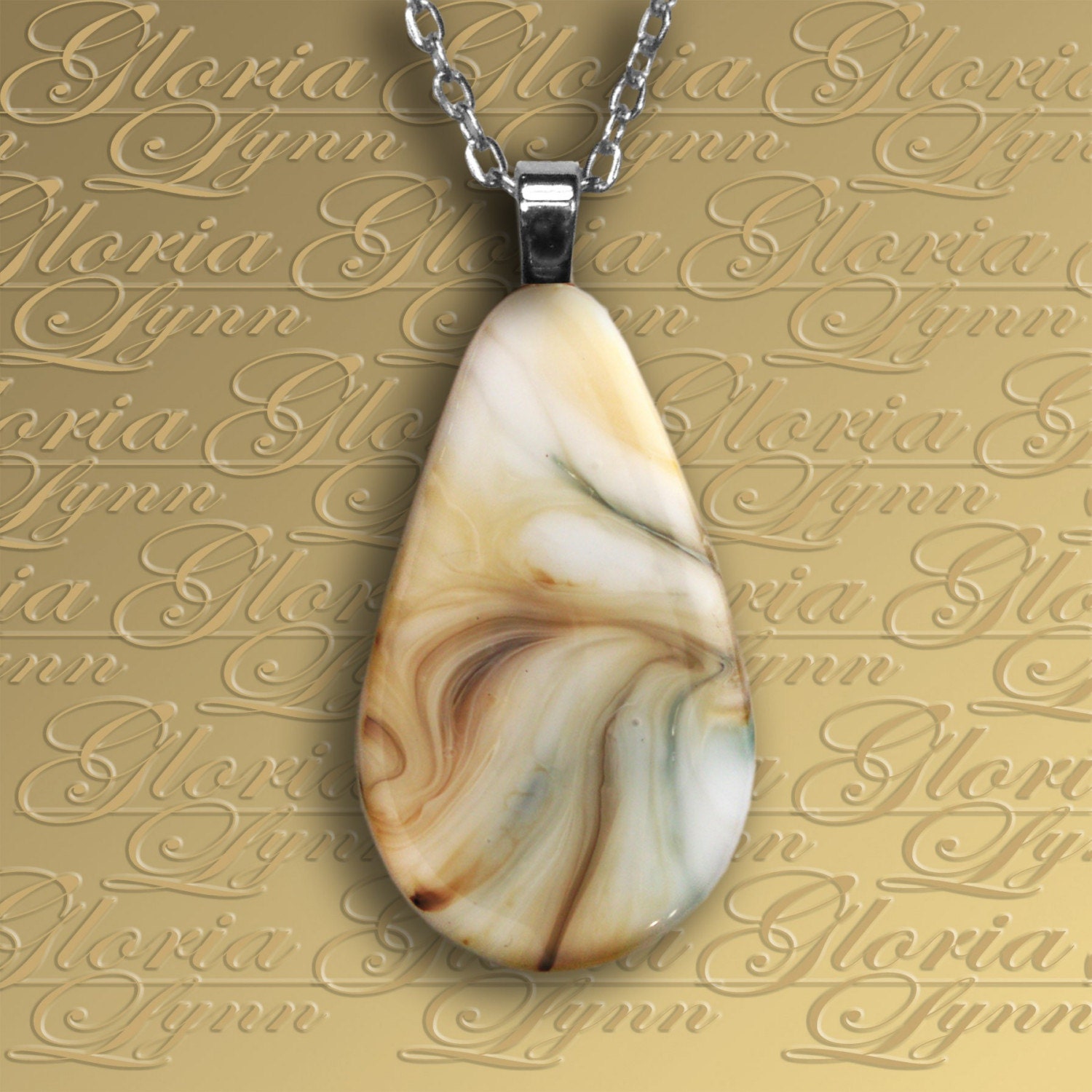 Fused Glass Pendant, Fused Glass Necklace Pendant - Sirocco - Z96