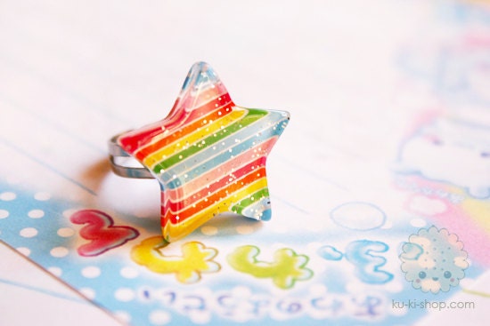 Rainbow Star Ring