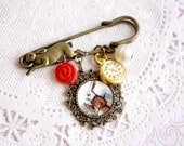 White Rabbit Pin - Alice in Wonderland Jewelry