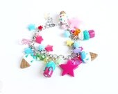 Ice-cream Love Charm Bracelet - Polymer Clay miniatures (MADE TO ORDER)
