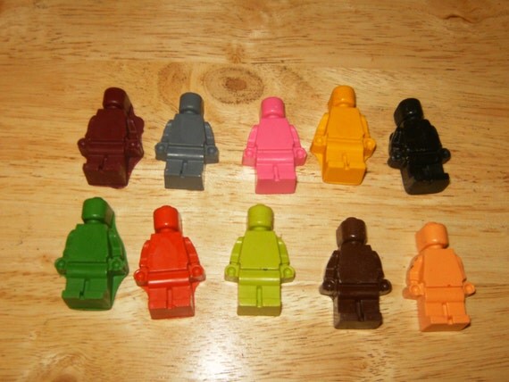 Lego Man Crayons Recycled/Upcycled