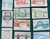 Portland Bridges of the Willamette New Printing Set of 10 Art Postcards