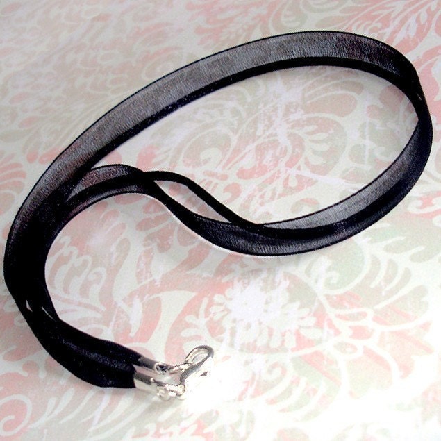 Custom Sized - Double Strand Cord,  Two Strands Necklace, Pendant Cord, Satin Rattail and Organza Ribbon