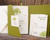 Under the Big Tree (Kiwi) - Nature Loving Wedding Invitation on Recycled or Cotton Card Stock - Design Fee