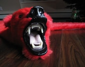 Dramatic Red Faux Bearskin Rug - Limited Edition (21)