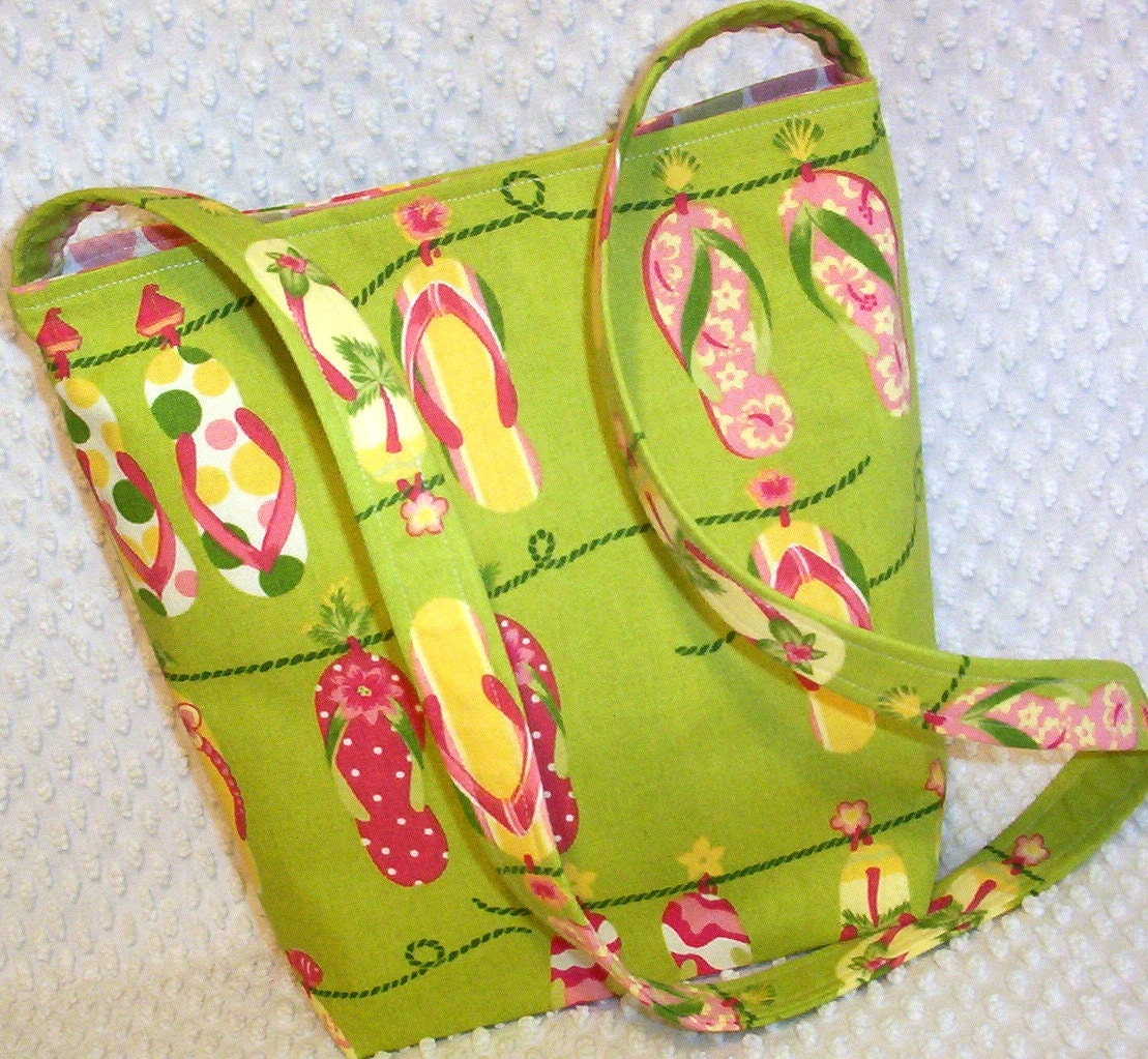 Crossbody Bag Hobo Bag Purse Shoulder Sling Flip Flops and Polka Dots Citrus Colors Everyday Bag