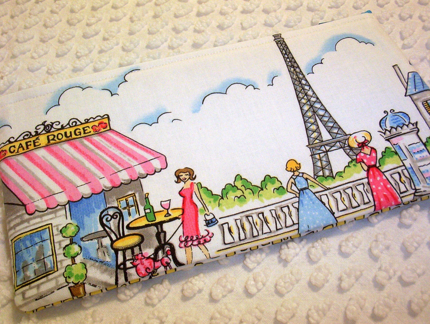 Zipper Pouch - Cosmetic Bag - Springtime in Paris -  Retro French Chez Hoodie Paris Ville Eiffel Tower