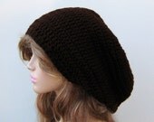 Coffee Slouchy longer brown Tam Dreadlock Hippie Beanie Hat