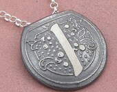 Art Nouveau Initial Pendant - original artwork -  letter I
