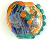 Heartstrings - Handmade Lampwork Focal Bead , Organic Style, by Sarah Hornik