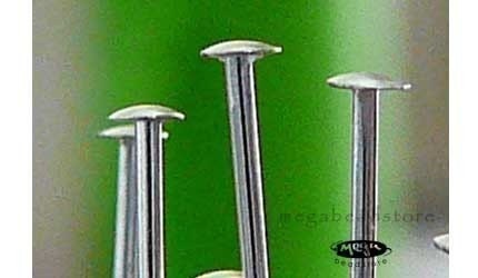 24 Gauge 2 inches 925 Sterling Silver Curved Flat Head Pins F42- 50 pcs