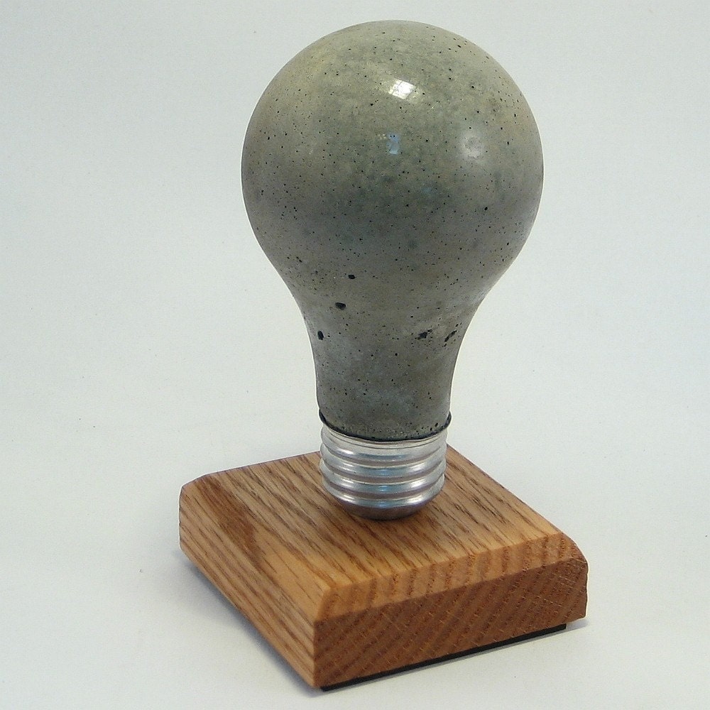Concrete Lightbulb with Display Stand