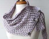 SAMPLE SALE - Women Fashion - Raw Silk Knit Shoulder Wrap / Scarflette - Lilac / Lavender - TickledPinkKnits