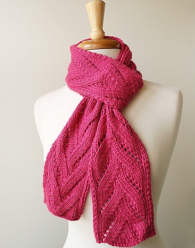 Luxurious Knit Scarf - Honeysuckle Color - Baby Alpaca and Silk - Fall Fashion