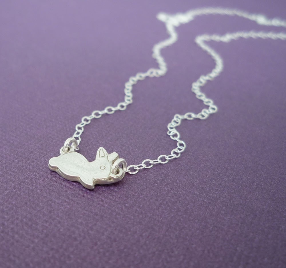 fine silver monsieur bunny necklace gift for her