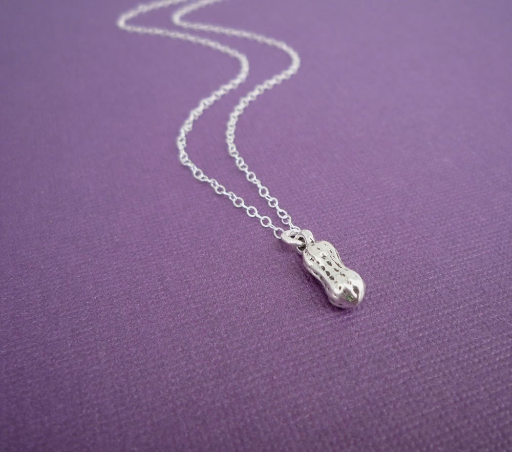 sterling silver peanut necklace gift for her