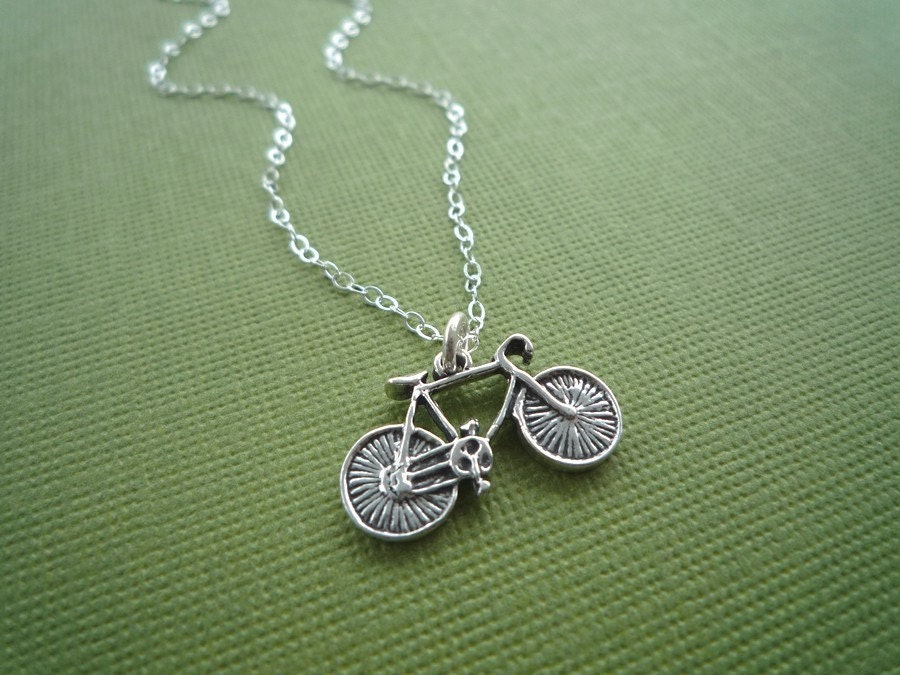sterling bike necklace
