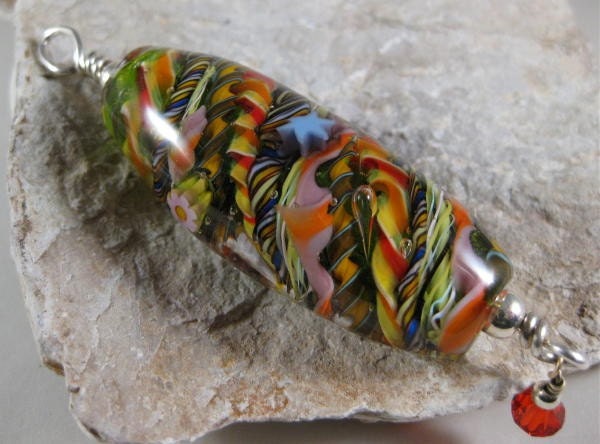 Stripe Lampwork Pendant