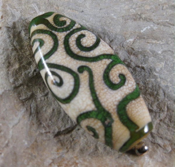 Antique Scrolls Lampwork Bead