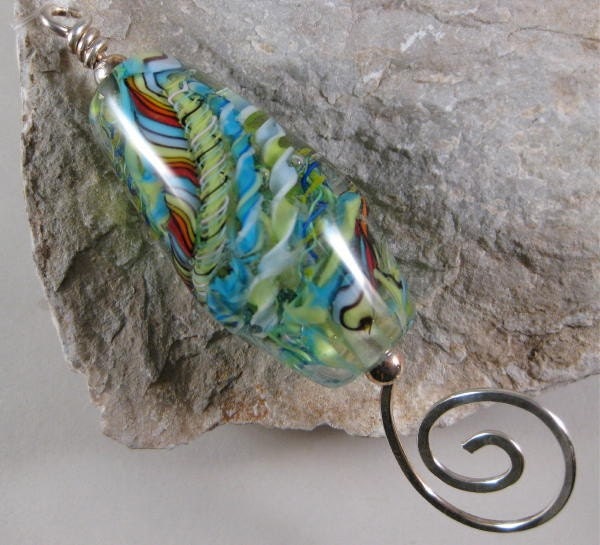 Circus Twist Lampwork Bead Pendant