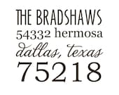 BEST SELLER- Custom Address Stamp, red rubber with wooden handle stamp- 54332