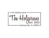 Custom Address Stamp, personalized  Family Established rubber stamp-1147