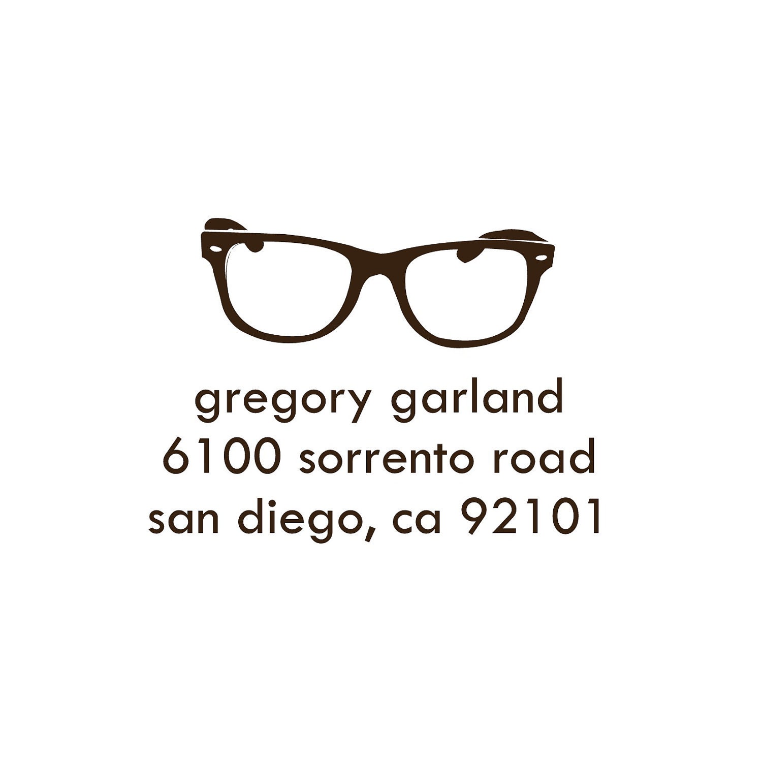 Custom Glasses Address Stamp , Personalized Rubber Stamps - 6100
