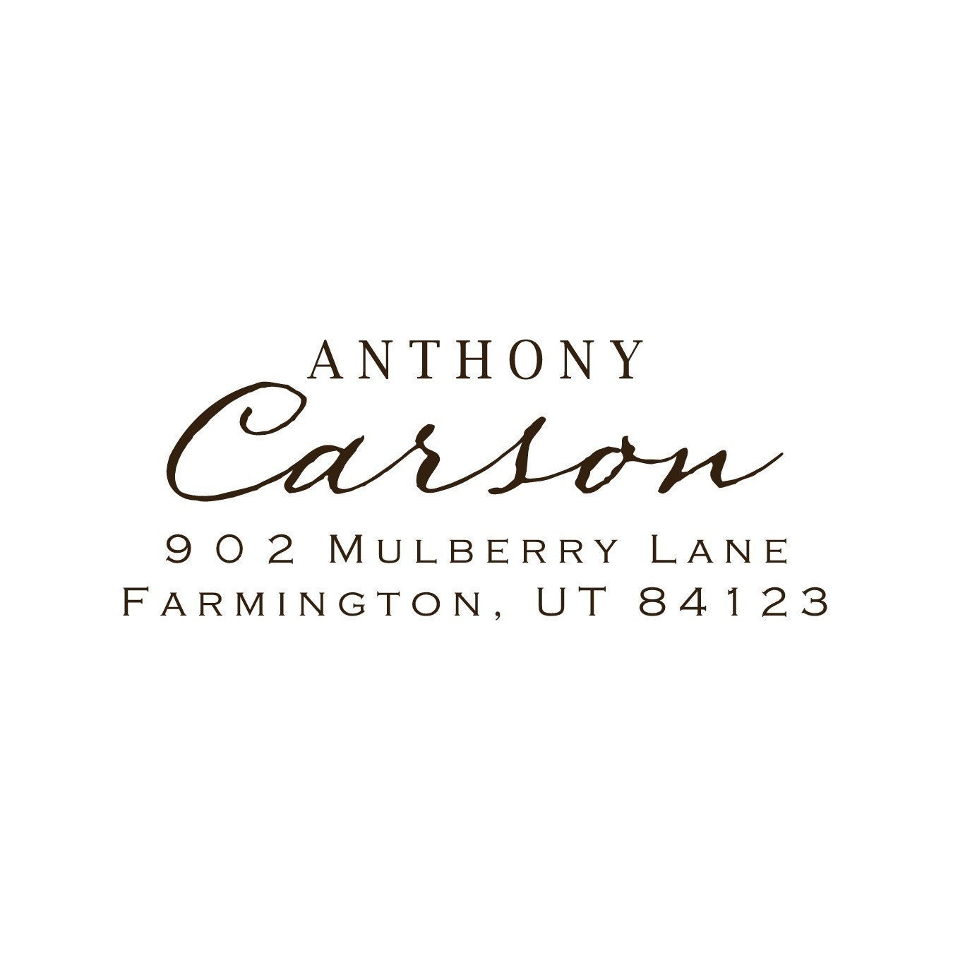 Address Stamp,  Custom Rubber Stamp, Red rubber with wooden handle- 902