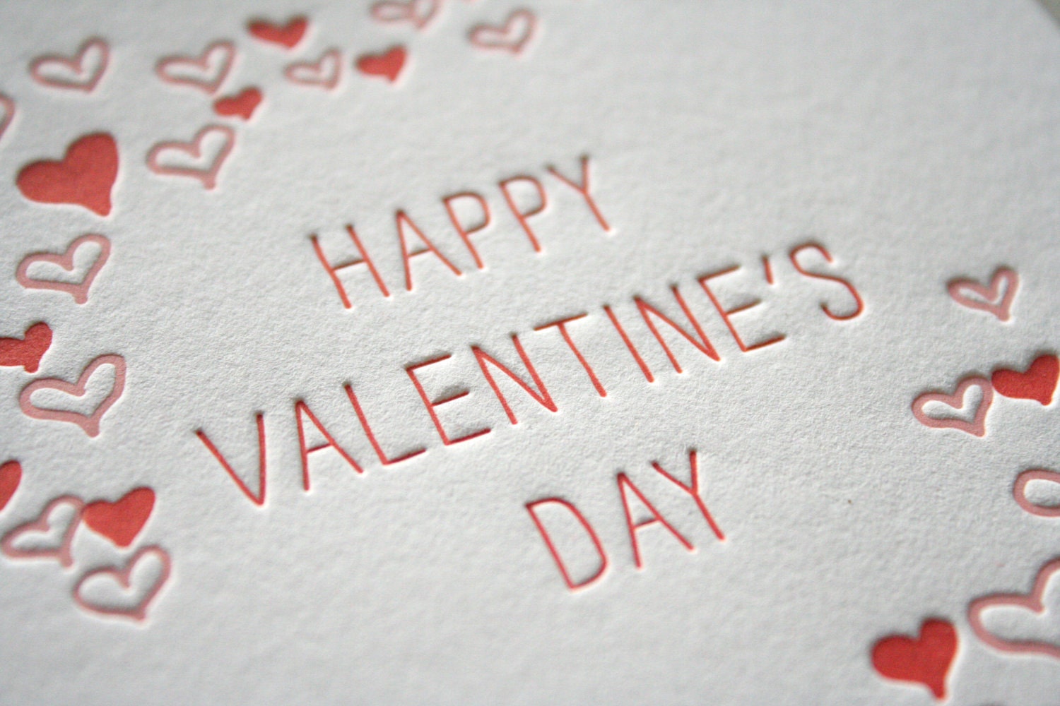 Happy Valentines Letterpress Card