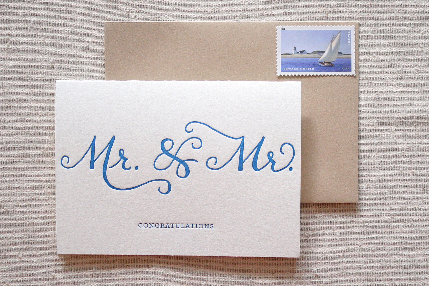Mr. and Mr. Letterpress card