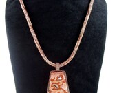 Framed Teepee Canyon Agate on herringbone chain