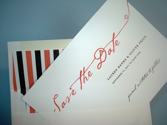 Save The Date Card and Lined Envelope Set- Marni Collection