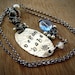 Vegan Babe Necklace electric blue topaz stamped silver oval