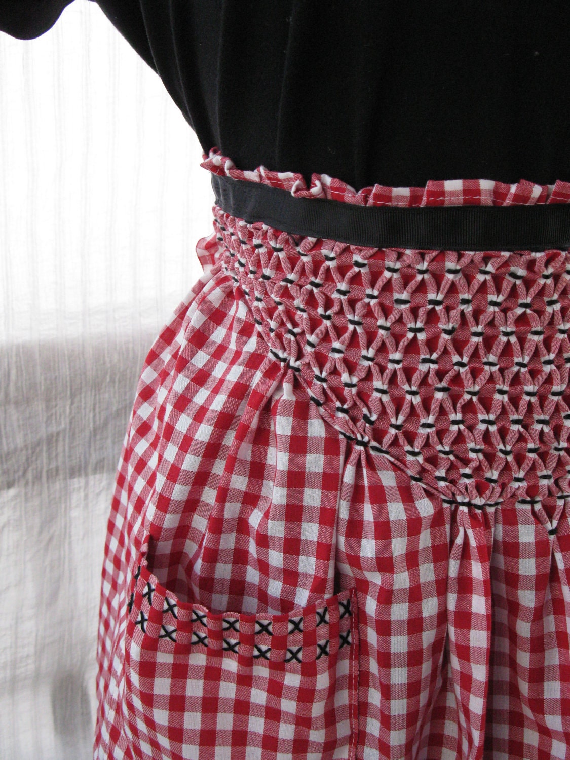 50s Smocked Hostess Apron