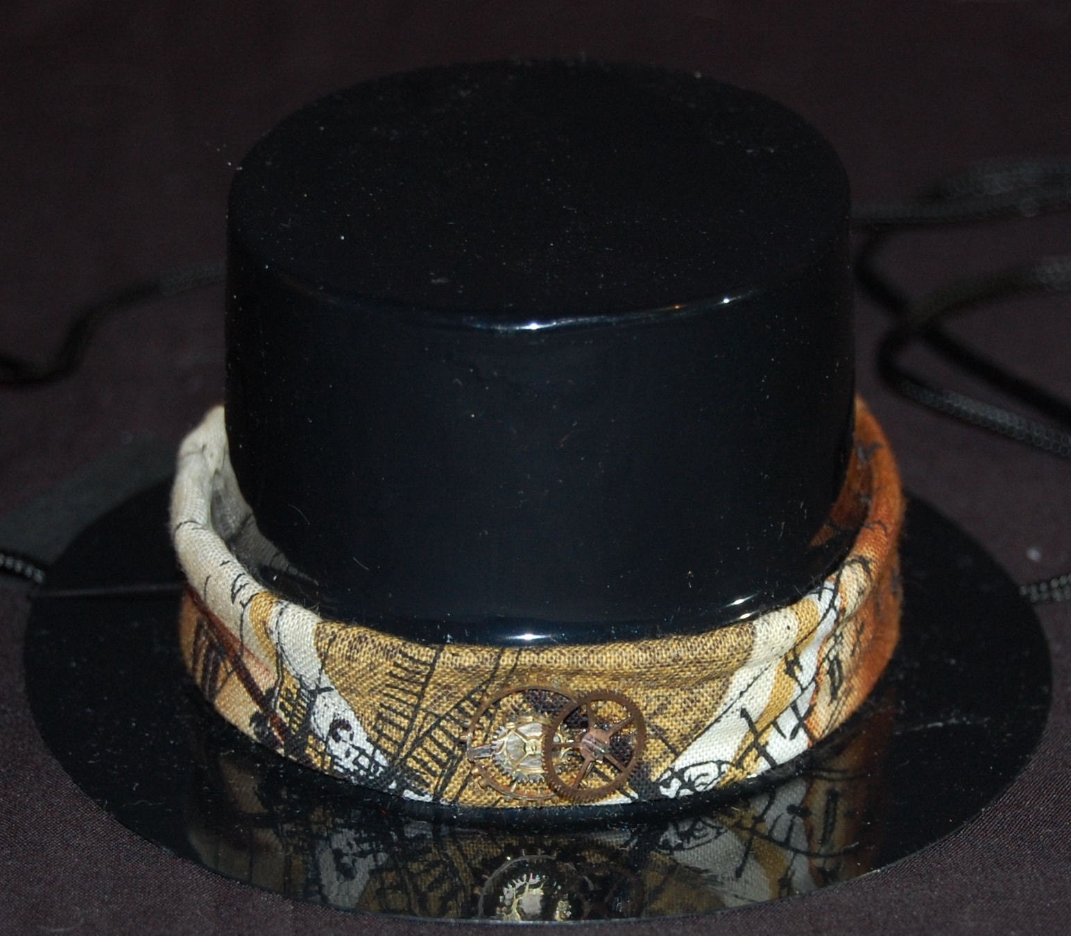 Gothic Steampunk clock gear mini top hat for your small  dog or cat
