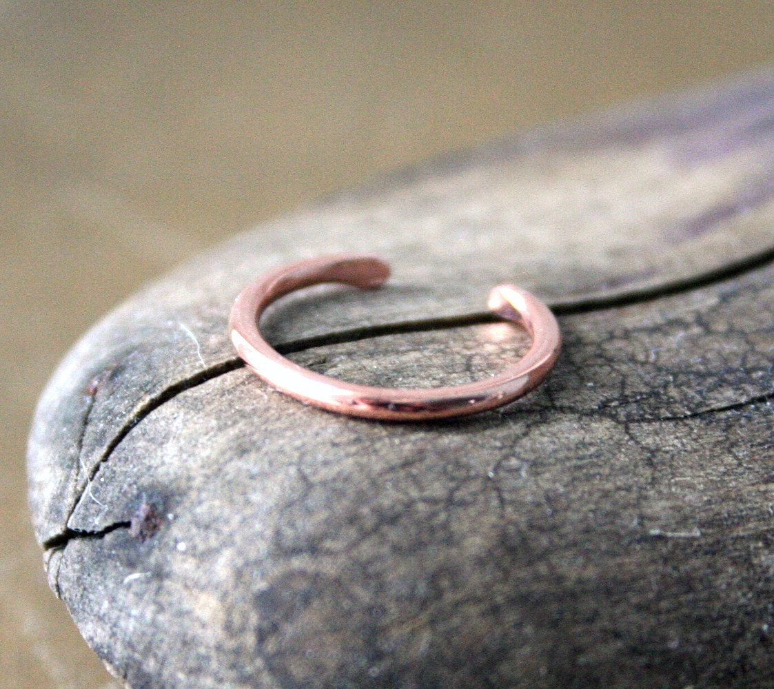 Red Copper  Toe Ring- Plain Round