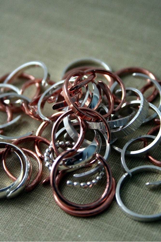 Wholesale Sterling Silver, Copper, 14K Gold Fill Toe Rings - 50 Toe Rings