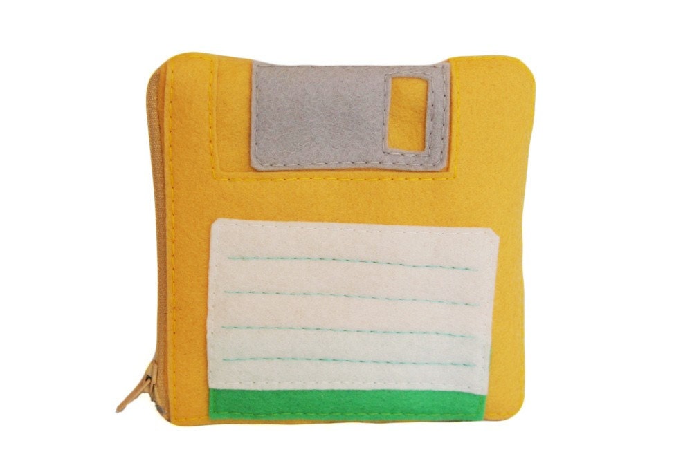 Floppy Disk Pouch - Yellow