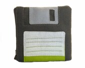 Diskette Zippered Pouch - Dark Grey Floppy Disk Zippered Case
