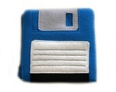 Floppy Disk Geeky Retro Felt Pouch - Zippered Wool Felt Diskette Coin Wallet