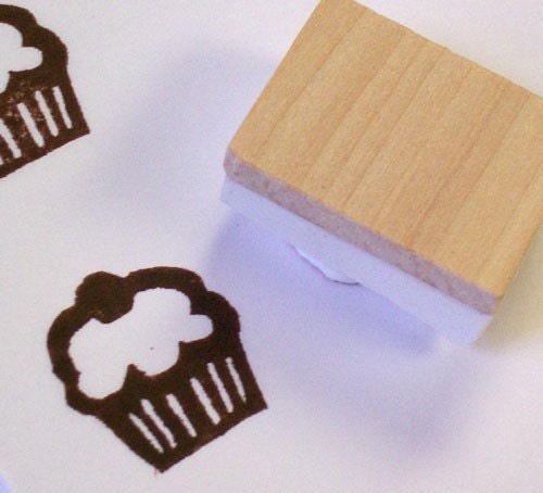 Cupcake Hand Carved Stamp
