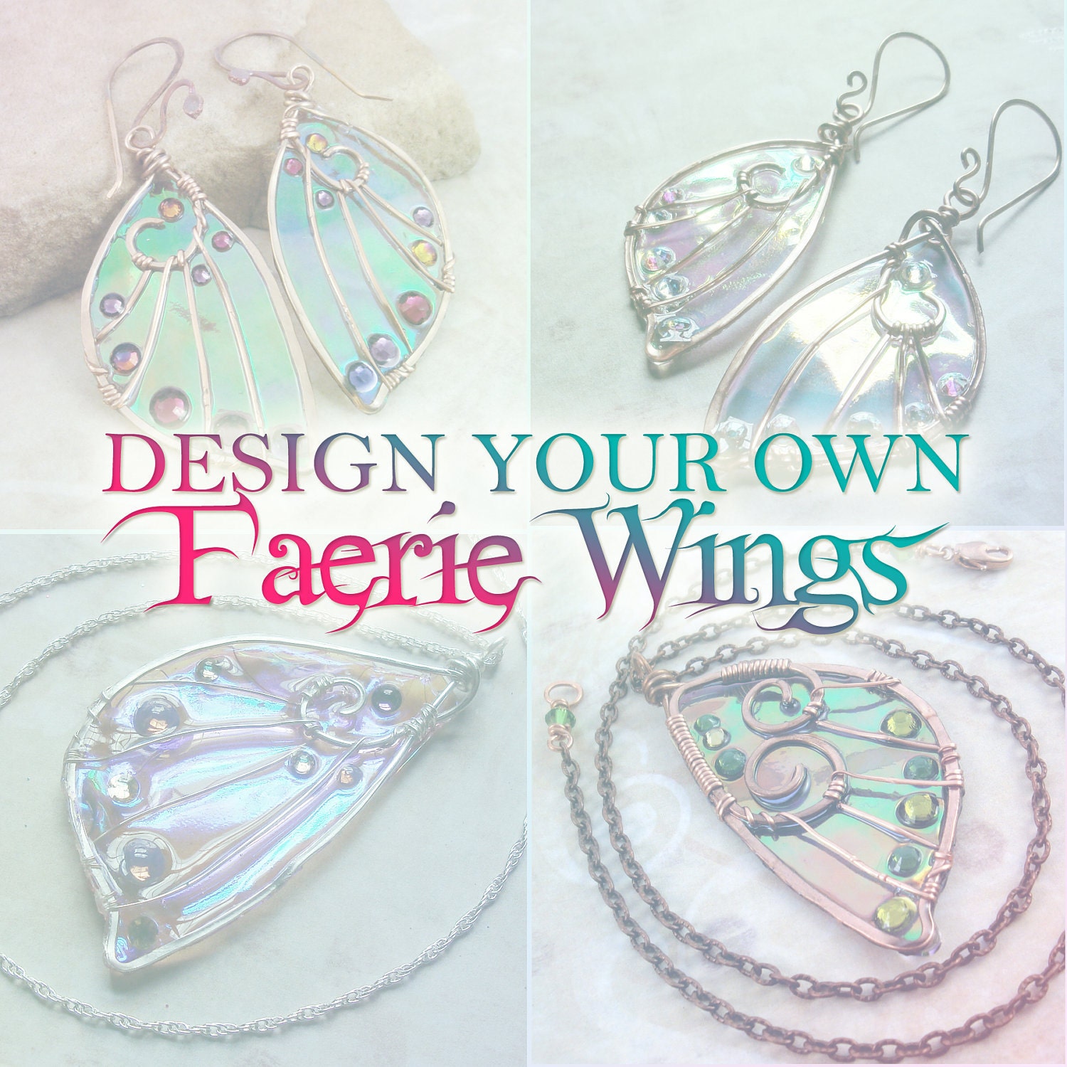 Design Your Own Faerie Wings - Custom Listing for a Necklace or Earring Pair - Fairy Wings Jewelry