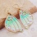 Sidhe Wings Earrings - Daoine Sith in Golden Brass- Iridescent Faery Wing Earrings - Fairy Wings - Fairie Wings