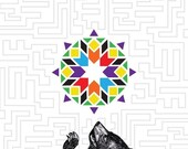 folk bear print