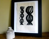 Globes Lino Block Print