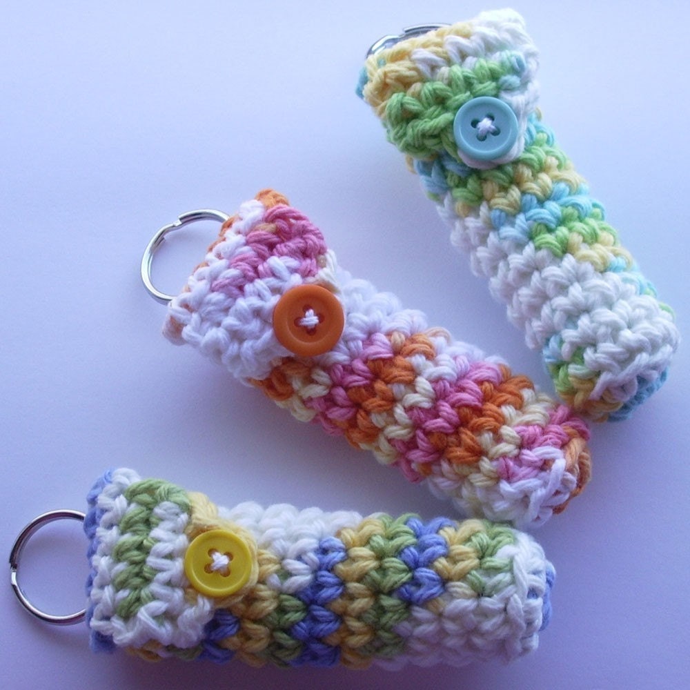 Set of 3 Lip Balm Holder Keyrings - Floral Collection
